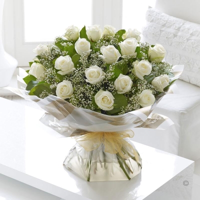 White Rose Hand tied Bouquet