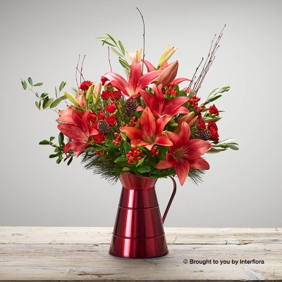 Red lily Jug